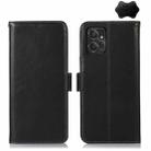 For Motorola Moto G Power 2023 Crazy Horse Top Layer Cowhide Leather Phone Case(Black) - 1