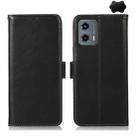 For Motorola Moto G 5G 2023 Crazy Horse Top Layer Cowhide Leather Phone Case(Black) - 1