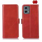 For Motorola Moto G 5G 2023 Crazy Horse Top Layer Cowhide Leather Phone Case(Red) - 1