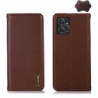 For Motorola Moto G Power 2023 KHAZNEH Nappa Top Layer Cowhide Leather Phone Case(Brown) - 1