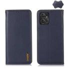 For Motorola Moto G Power 2023 KHAZNEH Nappa Top Layer Cowhide Leather Phone Case(Blue) - 1