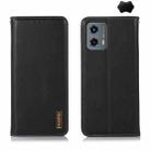 For Motorola Moto G 5G 2023 KHAZNEH Nappa Top Layer Cowhide Leather Phone Case(Black) - 1