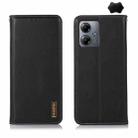 For Motorola Moto G14 4G KHAZNEH Nappa Top Layer Cowhide Leather Phone Case(Black) - 1