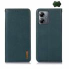 For Motorola Moto G14 4G KHAZNEH Nappa Top Layer Cowhide Leather Phone Case(Green) - 1