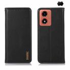 For Motorola Moto G04 / G24 KHAZNEH Nappa Top Layer Cowhide Leather Phone Case(Black) - 1