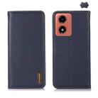 For Motorola Moto G04 / G24 KHAZNEH Nappa Top Layer Cowhide Leather Phone Case(Blue) - 1