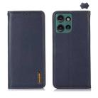 For Motorola Edge 50 Global KHAZNEH Nappa Top Layer Cowhide Leather Phone Case(Blue) - 1