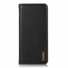 For Motorola Moto G35 KHAZNEH Nappa Top Layer Cowhide Leather Phone Case(Black) - 2