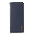 For Motorola Moto G35 KHAZNEH Nappa Top Layer Cowhide Leather Phone Case(Blue) - 2