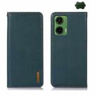 For Motorola Moto G35 KHAZNEH Nappa Top Layer Cowhide Leather Phone Case(Green) - 1
