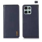 For Motorola Moto G75 5G KHAZNEH Nappa Top Layer Cowhide Leather Phone Case(Blue) - 1