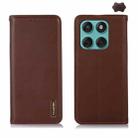 For Motorola Edge 60 Fusion KHAZNEH Nappa Top Layer Cowhide Leather Phone Case(Brown) - 1