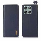 For Motorola Moto G56 5G KHAZNEH Nappa Top Layer Cowhide Leather Phone Case(Blue) - 1