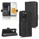For Huawei P60 / P60 Pro Symmetrical Triangle Leather Phone Case(Black) - 1