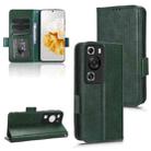 For Huawei P60 / P60 Pro Symmetrical Triangle Leather Phone Case(Green) - 1