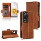 For Huawei P60 / P60 Pro Symmetrical Triangle Leather Phone Case(Brown) - 1
