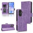 For Huawei Enjoy 60 4G Symmetrical Triangle Leather Phone Case(Purple) - 1