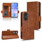 For Huawei Enjoy 60 4G Symmetrical Triangle Leather Phone Case(Brown) - 1