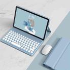 For Lenovo Tab M10 Plus 10.6 3rd Gen 2022 YM-LX106 Round Key Detachable Bluetooth Tablet Keyboard Leather Case with Mouse(Blue) - 1