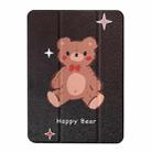For iPad 10.2 2022 / 2021 / 2020 / 2019 Acrylic Painted 3-fold Holder Leather Tablet Case(Happy Bear) - 1