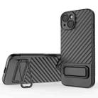 For iPhone 14 Wavy Texture TPU Phone Case with Lens Film(Black) - 1