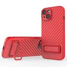 For iPhone 14 Wavy Texture TPU Phone Case with Lens Film(Red) - 1