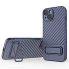 For iPhone 14 Wavy Texture TPU Phone Case with Lens Film(Royal Blue) - 1
