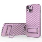 For iPhone 14 Wavy Texture TPU Phone Case with Lens Film(Purple) - 1