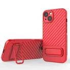 For iPhone 13 Wavy Texture TPU Phone Case with Lens Film(Red) - 1
