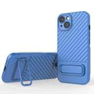 For iPhone 13 Wavy Texture TPU Phone Case with Lens Film(Blue) - 1