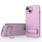 For iPhone 13 Wavy Texture TPU Phone Case with Lens Film(Purple) - 1