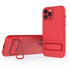 For iPhone 12 Pro Max Wavy Texture TPU Phone Case with Lens Film(Red) - 1