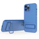 For iPhone 12 Pro Max Wavy Texture TPU Phone Case with Lens Film(Blue) - 1