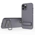 For iPhone 12 Pro Max Wavy Texture TPU Phone Case with Lens Film(Grey) - 1
