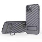 For iPhone 12 Pro Wavy Texture TPU Phone Case with Lens Film(Grey) - 1