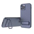 For iPhone 12 Pro Wavy Texture TPU Phone Case with Lens Film(Royal Blue) - 1