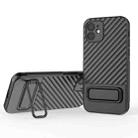 For iPhone 12 Wavy Texture TPU Phone Case with Lens Film(Black) - 1