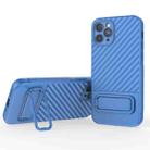 For iPhone 11 Pro Wavy Texture TPU Phone Case with Lens Film(Blue) - 1