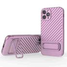For iPhone 11 Pro Wavy Texture TPU Phone Case with Lens Film(Purple) - 1