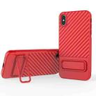 For iPhone XS Max Wavy Texture TPU Phone Case with Lens Film(Red) - 1