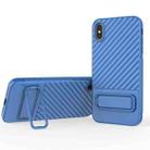 For iPhone XS Max Wavy Texture TPU Phone Case with Lens Film(Blue) - 1