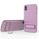 For iPhone XS Max Wavy Texture TPU Phone Case with Lens Film(Purple) - 1