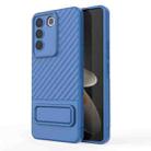 For vivo S16e Wavy Texture TPU Phone Case with Lens Film(Blue) - 1