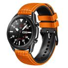 20mm Universal Mesh Two-Tone Silicone Watch Band(Orange Black) - 1