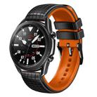 20mm Universal Mesh Two-Tone Silicone Watch Band(Black Orange) - 1