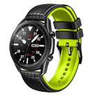 20mm Universal Mesh Two-Tone Silicone Watch Band(Black Lime) - 1