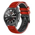 20mm Universal Mesh Two-Tone Silicone Watch Band(Red Black) - 1