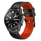 22mm Universal Mesh Two-Tone Silicone Watch Band(Black Red) - 1