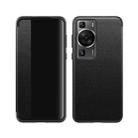 For Huawei P60 Magnetic Side Window View Leather Smart Phone Case(Black) - 1