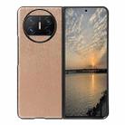 For Huawei Mate X3 Wood Texture PU Phone Case(Gold) - 1